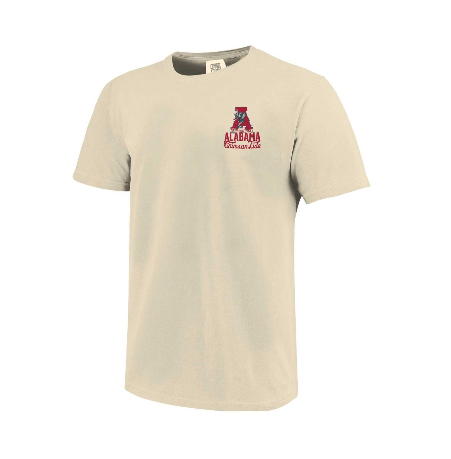 Мужская футболка Image One Cream Alabama Crimson Tide Comfort Colors Mascot Overlay — фото 3