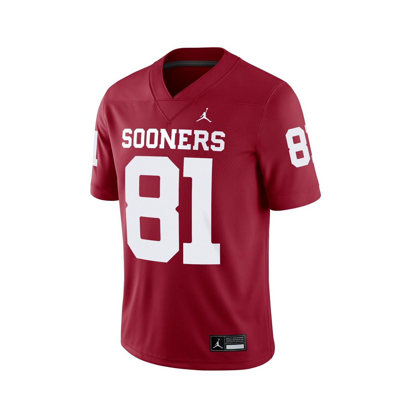 Мужской топ Jordan Mark Andrews Crimson Oklahoma Sooners Alumni Player Game Jersey — фото 3