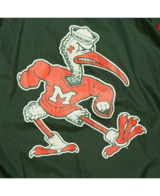 Men's Green Miami Hurricanes Anorak Vintage Logo Half-Zip Hoodie Jacket