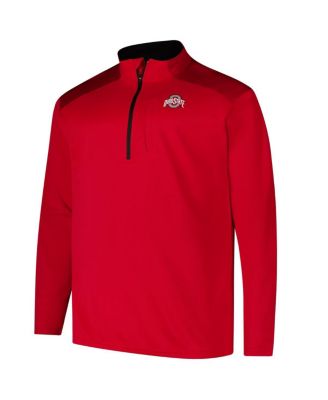 Men's Scarlet Ohio State Buckeyes Big Tall Defender Quarter-Zip Top
