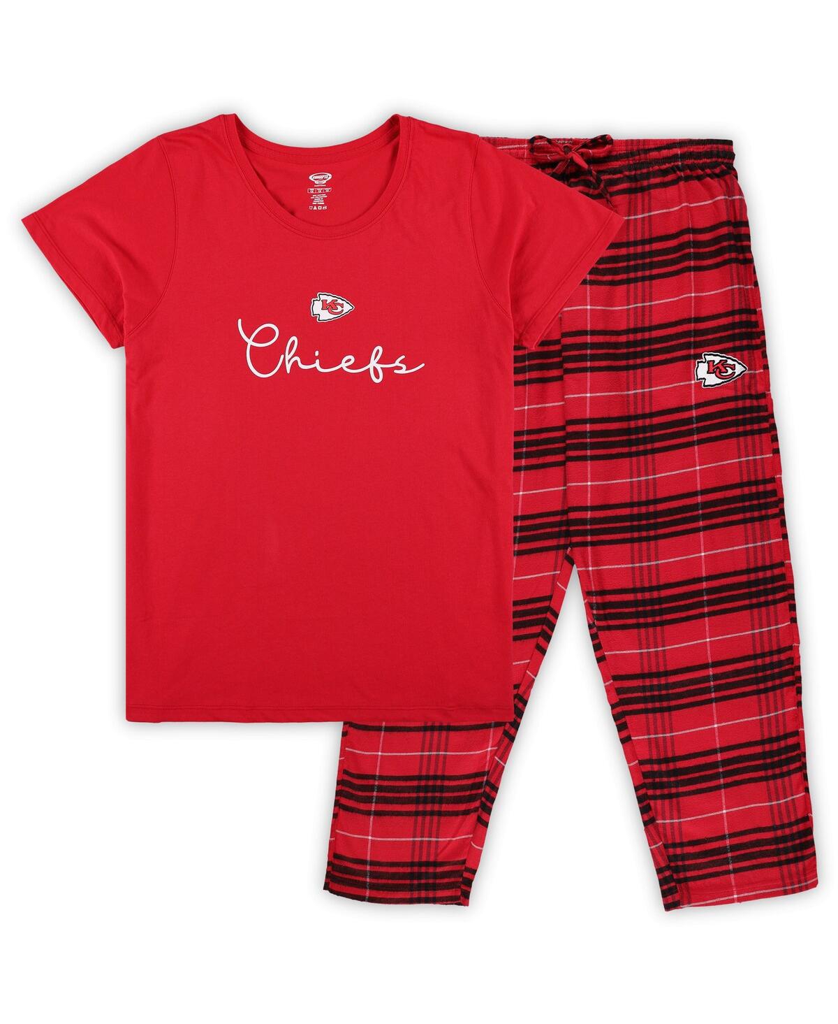 Concepts Sport Women's Kansas City Chiefs T-shirt Pants Set In Red,black