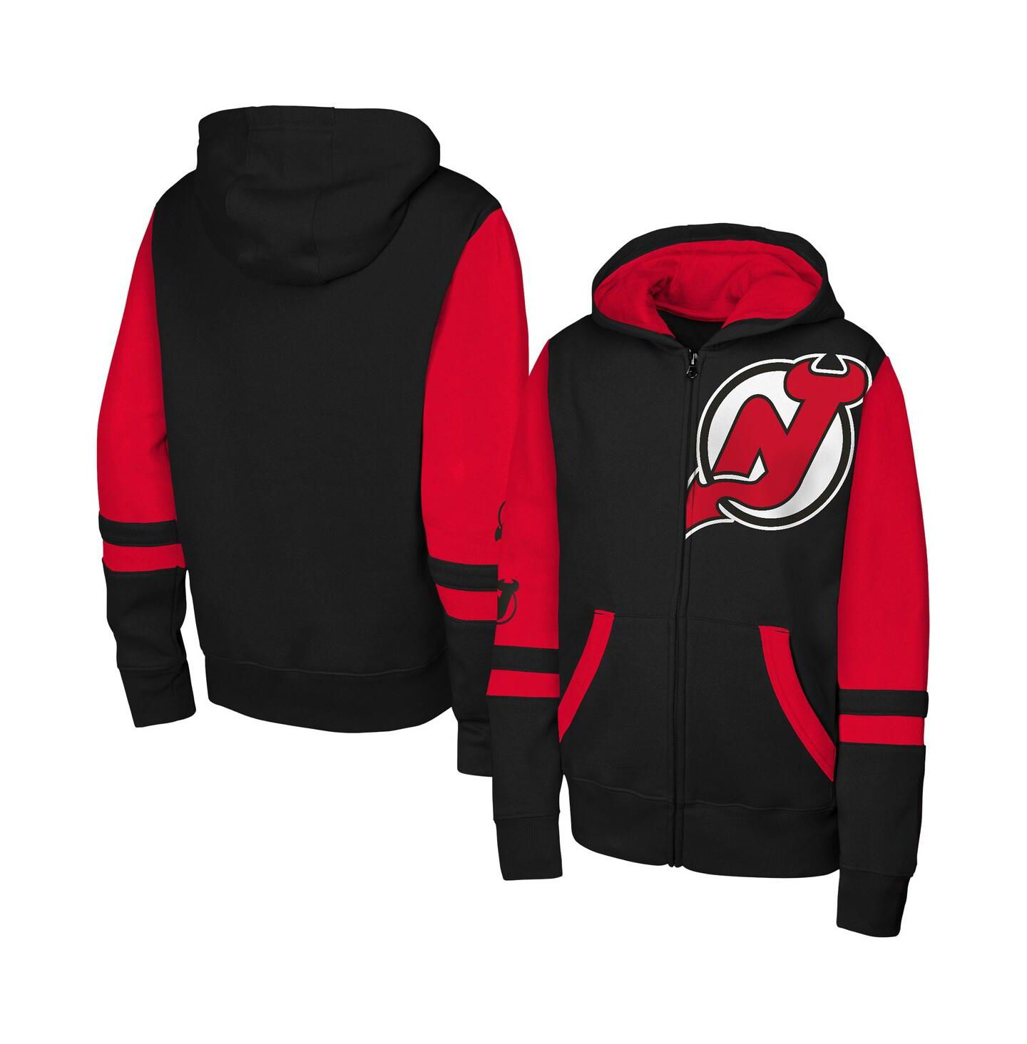 Детское худи Outerstuff Black New Jersey Devils Face Off Full-Zip — фото 1