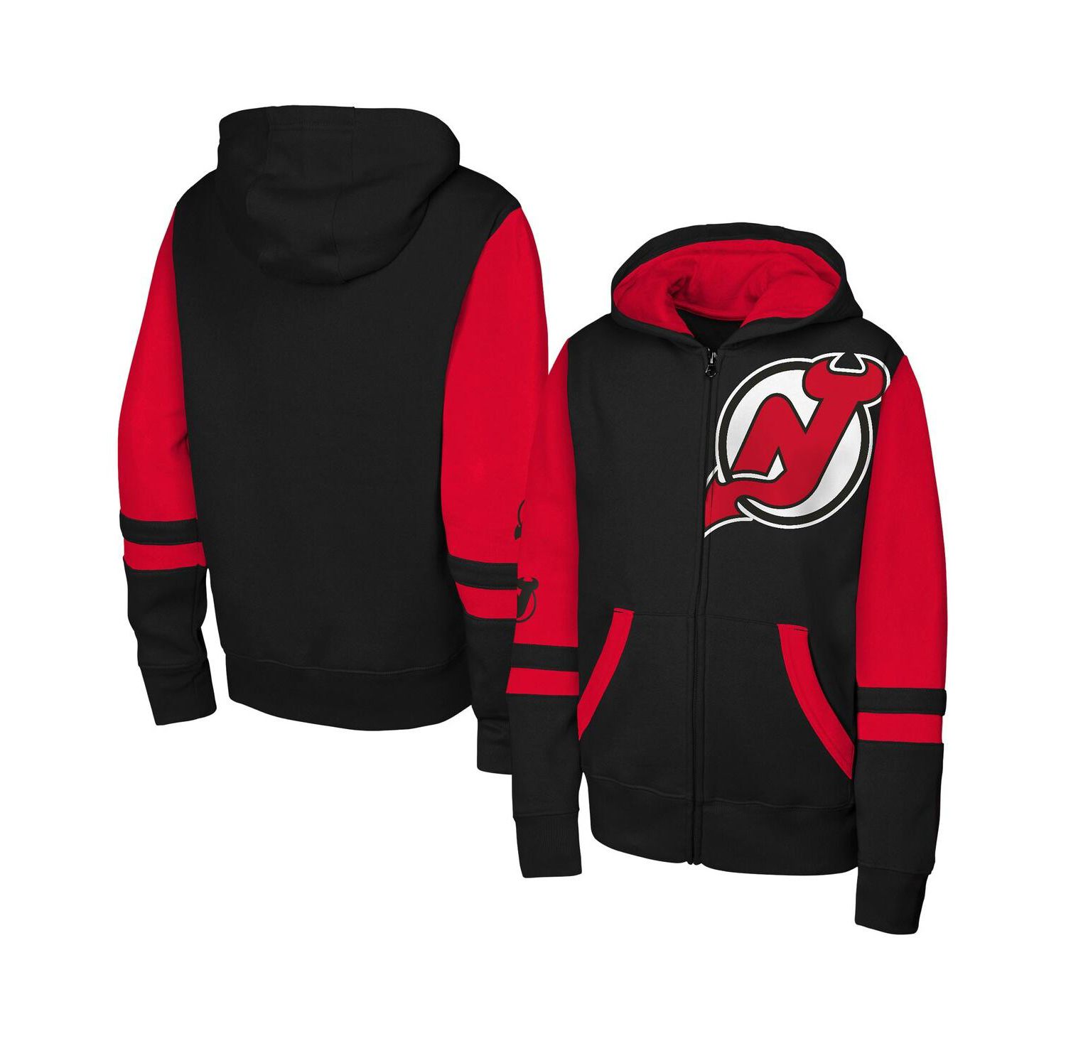 Big Boys and Girls Black New Jersey Devils Face Off Full-Zip Hoodie