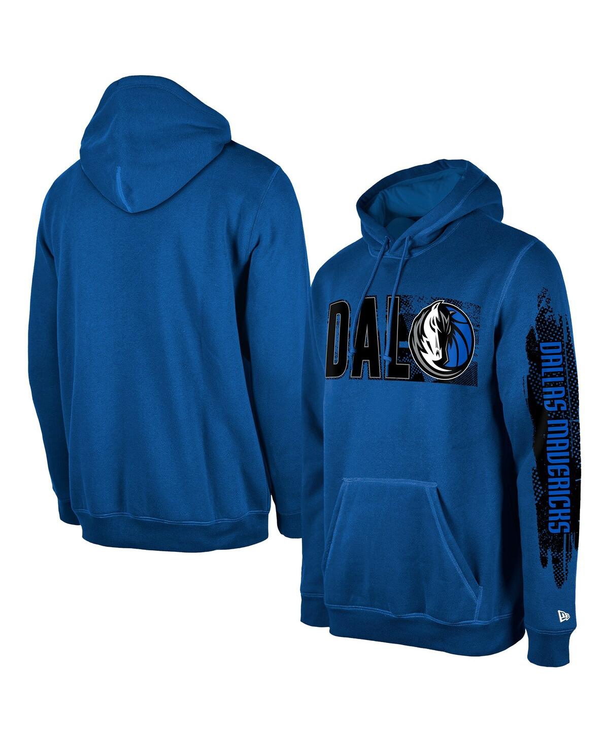 New Era Men's Dallas Mavericks Blue Tip-off Collection Pullover Hoodie In Blue