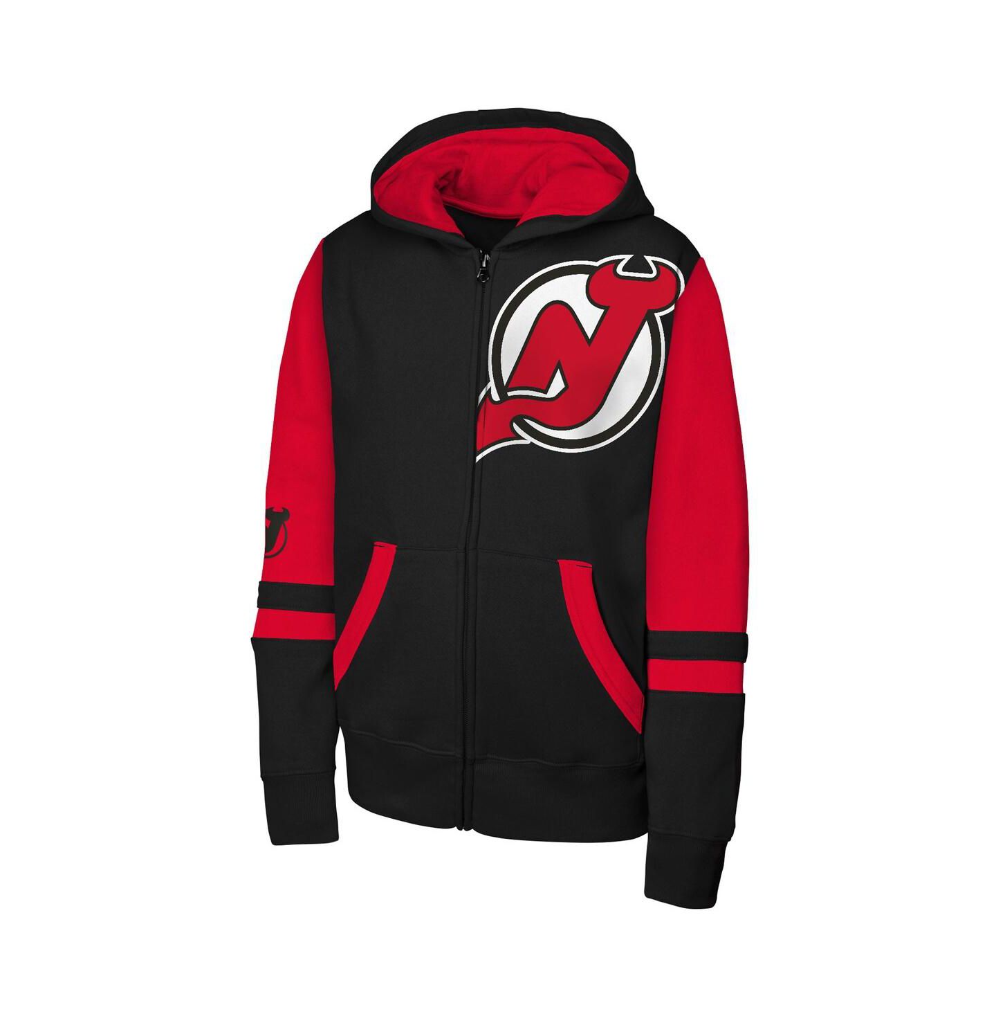 Детское худи Outerstuff Black New Jersey Devils Face Off Full-Zip — фото 3