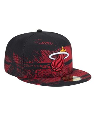 Men's Black/Red Miami Heat Tip-Off 59FIFTY Fitted Hat