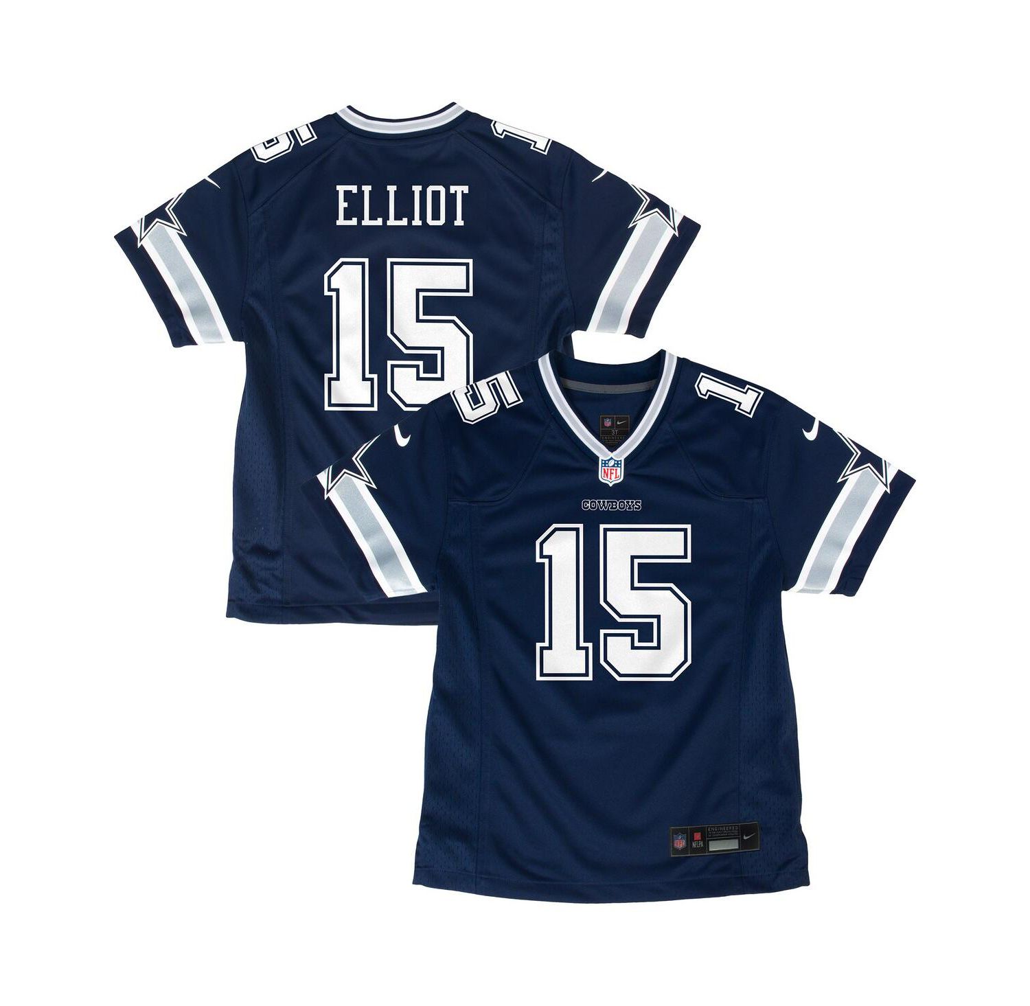 Big Boys and Girls Ezekiel Elliott Navy Dallas Cowboys Game Jersey
