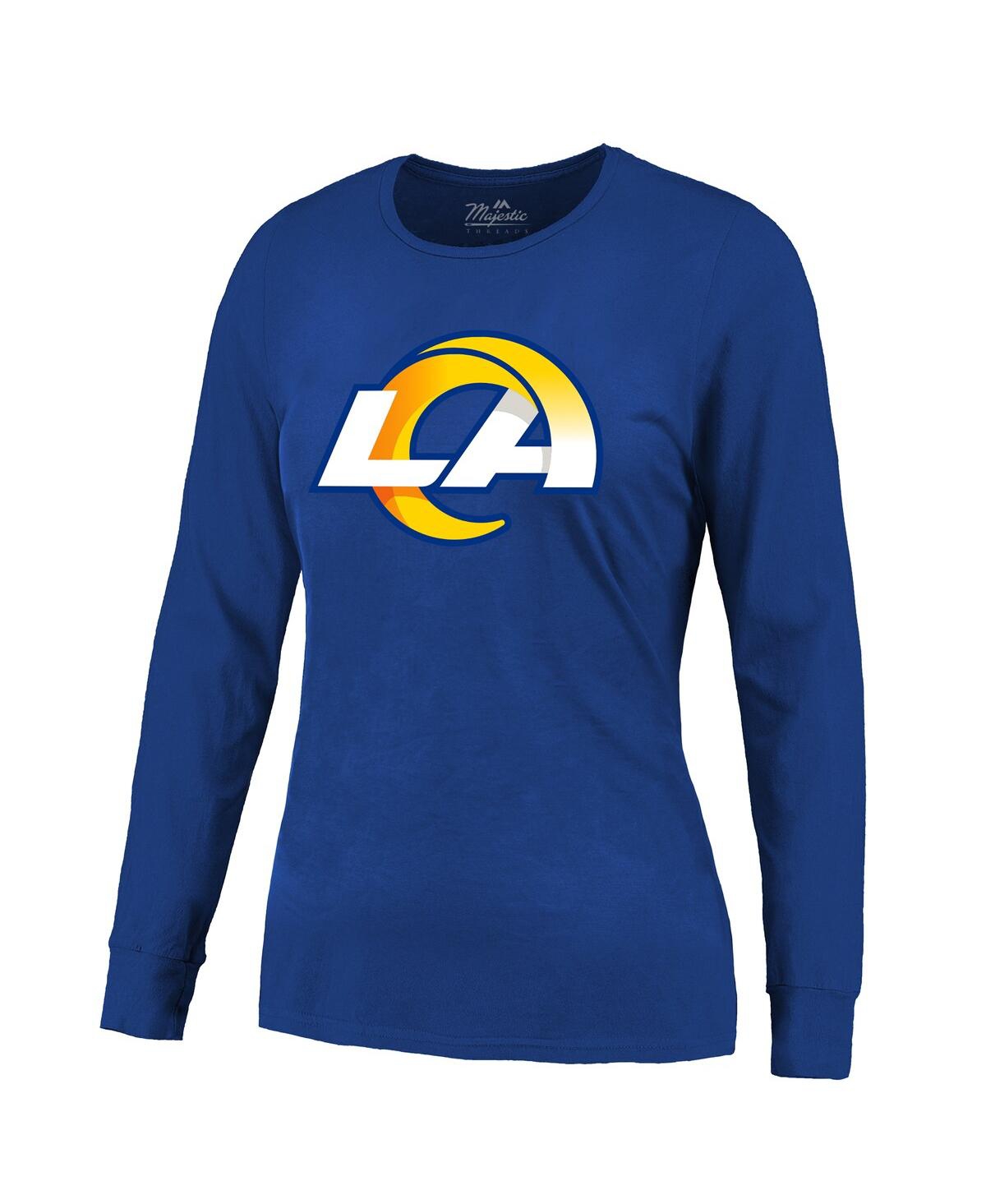 MAJESTIC WOMEN'S PUKA NACUA ROYAL LOS ANGELES RAMS PLAYER NAME NUMBER LONG SLEEVE T-SHIRT 