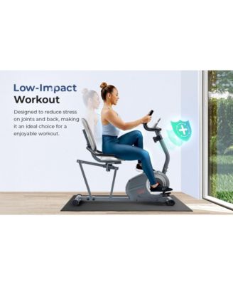 Indoor Magnetic Smart Recumbent Exercise Bike with Free SunnyFit  App via Bluetooth