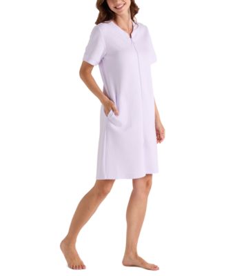 Women's Short-Sleeve Zip-Front Robe