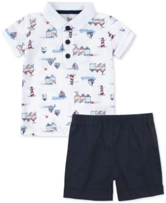 Baby Essentials - Baby Boys 2-Pc. Coastal Polo & Shorts Set