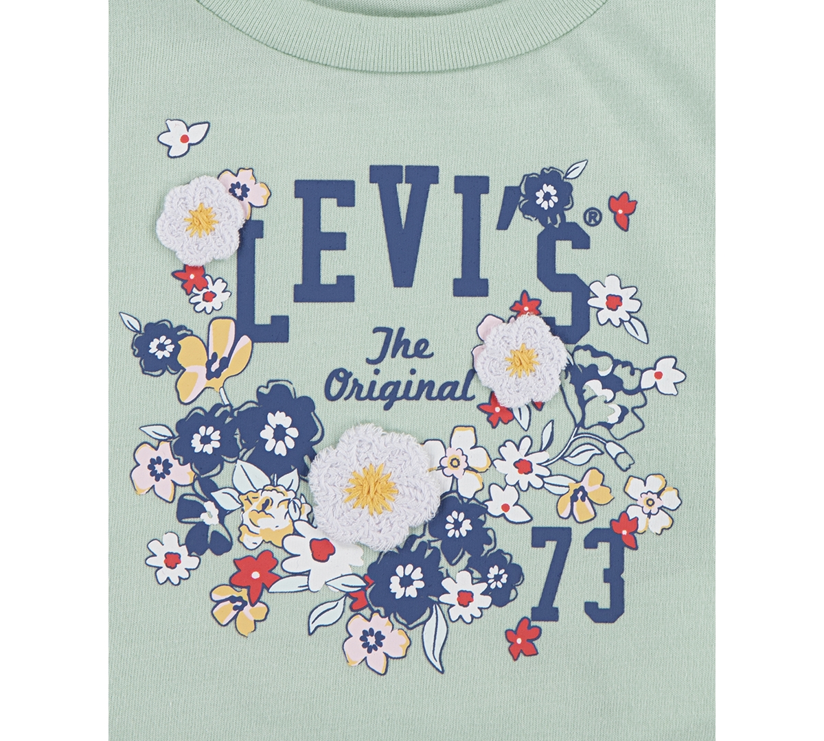 Levi's Baby Girls 2-pc. Flutter-sleeve Top & Jean Shorts Set In Blue