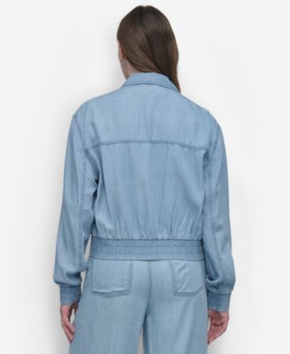 Women's Chambray Zip-Front Bomber Jacket