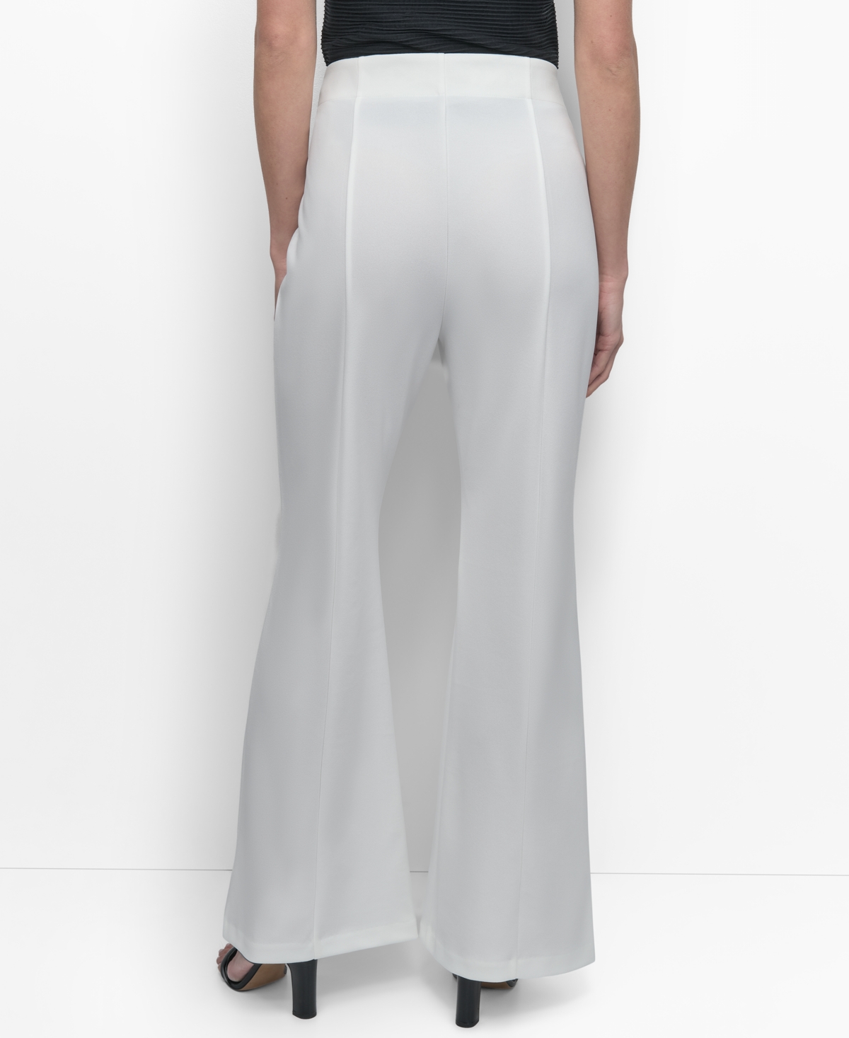 Dkny Women's Front-seam Pull-on Trousers In Ivory