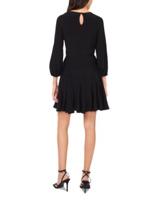 Women's Long-Sleeve Godet Dress