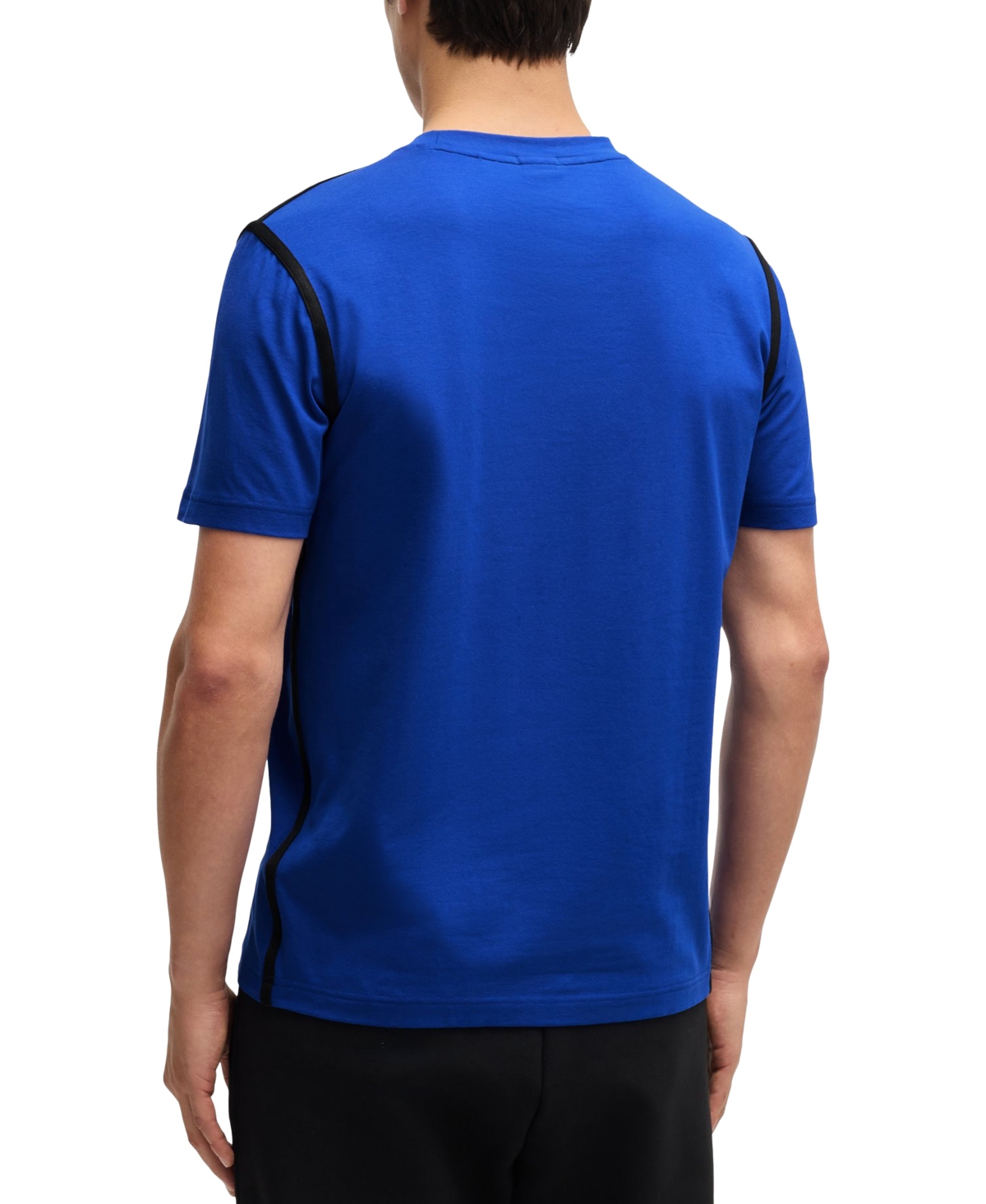 Hugo Boss Boss By  Men's Tape Trim Regular-fit T-shirt In Open Blue