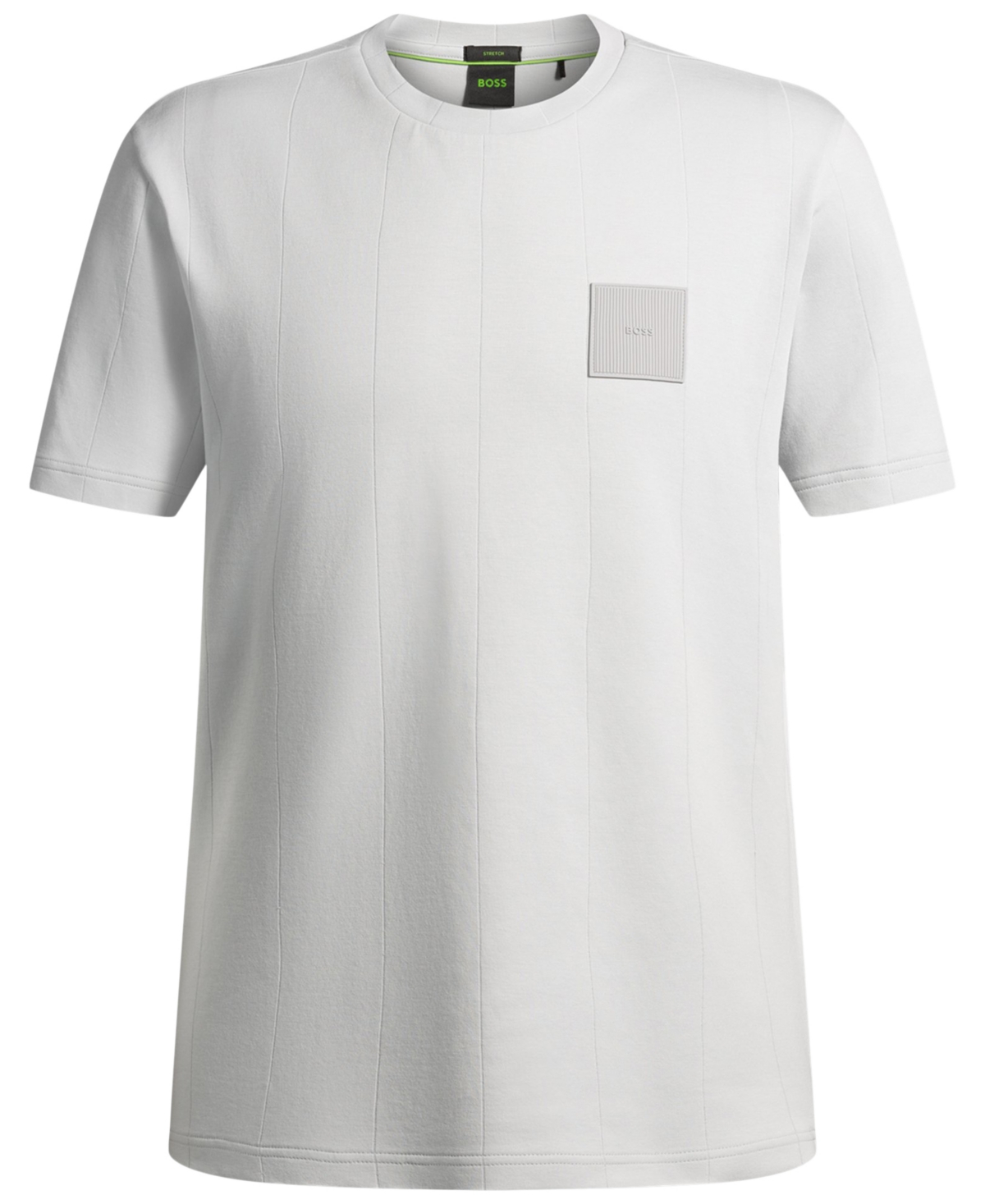 Hugo Boss Boss By  Men's Drop-stitch Detail Relaxed-fit T-shirt In Open Gray