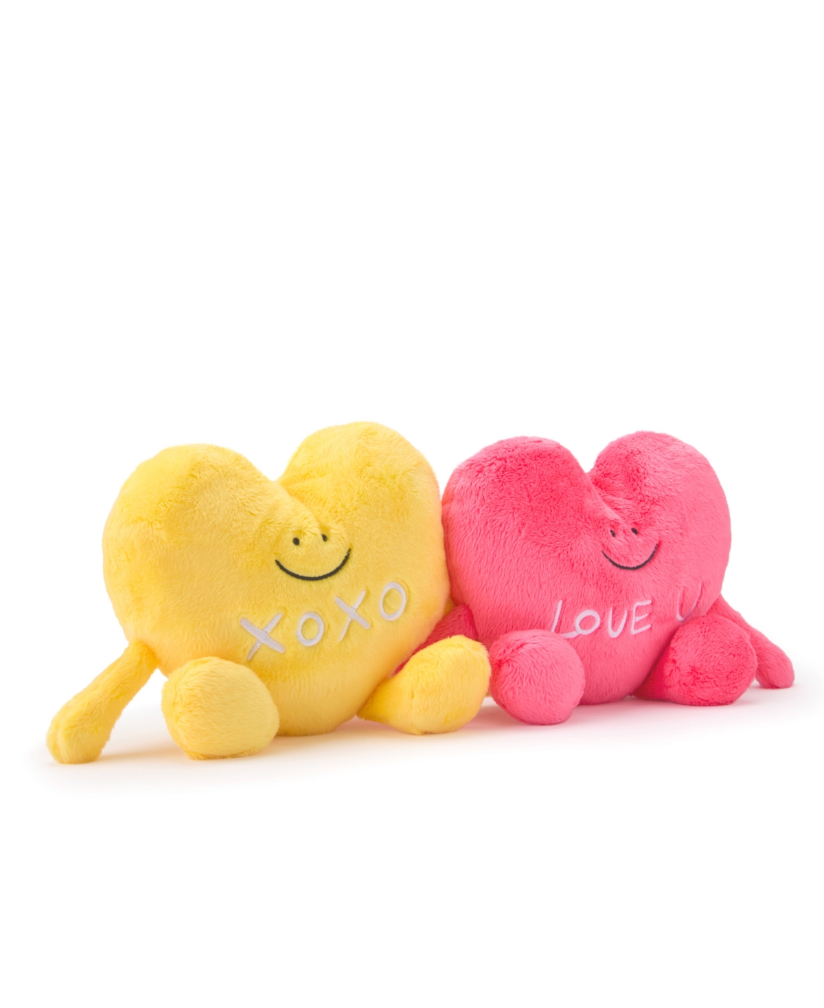 Geoffrey's Toy Box Buddies Conversation Hearts Plush Toy Set In Light,pastel Yellow