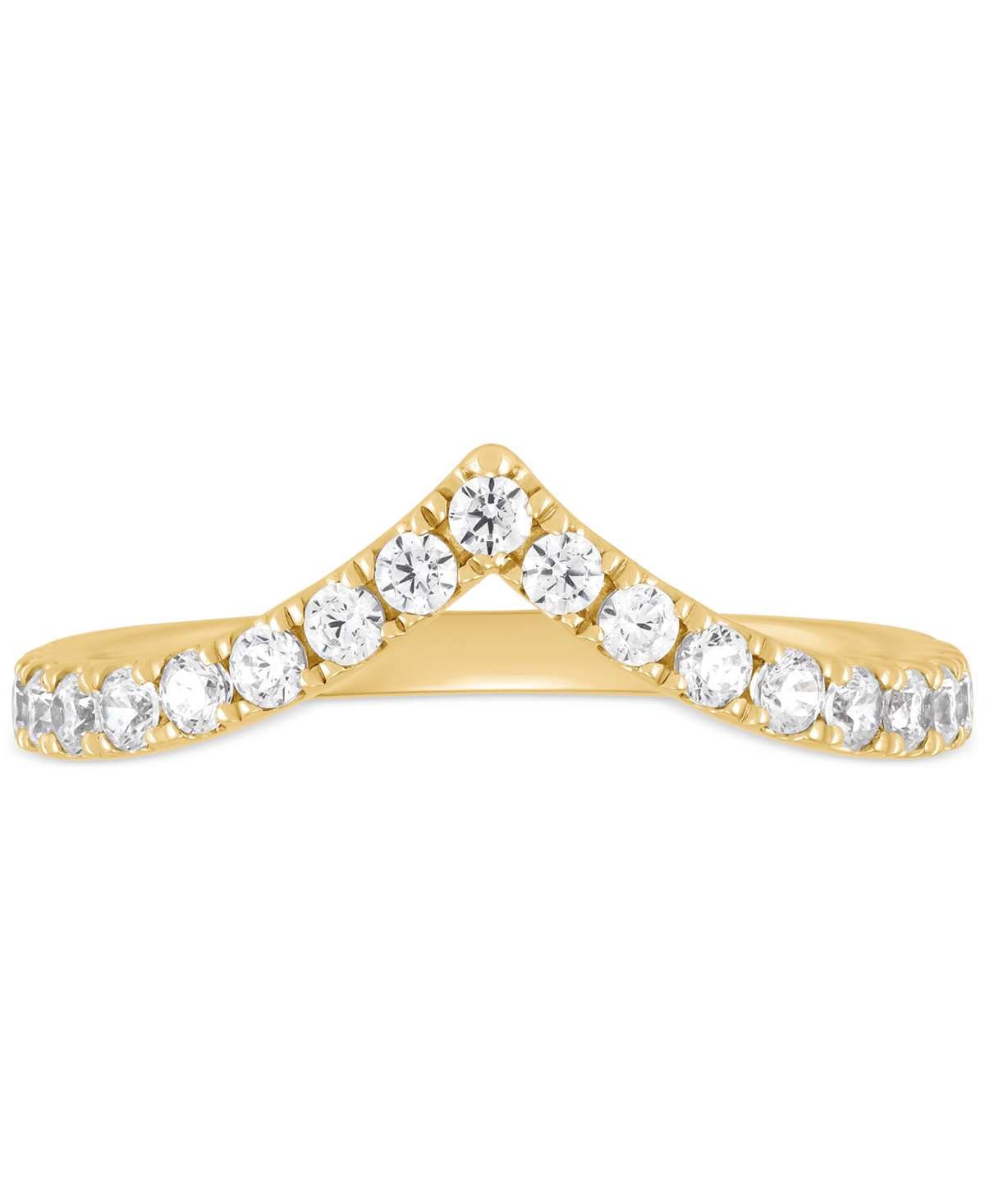 Grown With Love Igi Certified Lab Grown Chevron Band (1/2 Ct. T.w.) In 14k White Or Yellow Gold In Gold