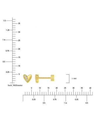 Cubic Zirconia Heart Stud Earrings (1/20 ct. t.w.) in 14k Gold-Plated Sterling Silver