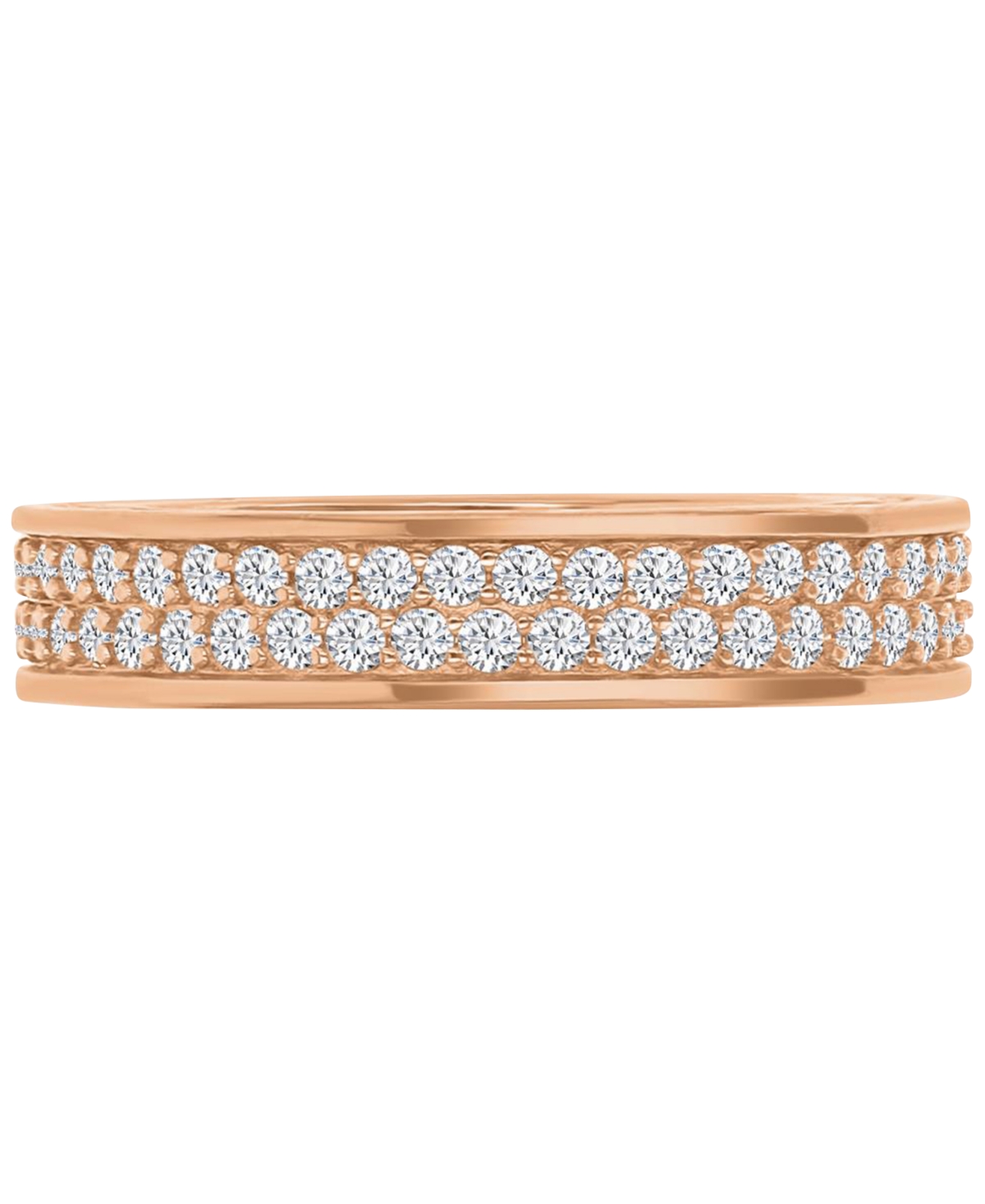 Macy's Cubic Zirconia Eternity Ring (1-7/8 Ct. T.w.) In 14k Rose Gold-plated Sterling Silver In Rose Gold