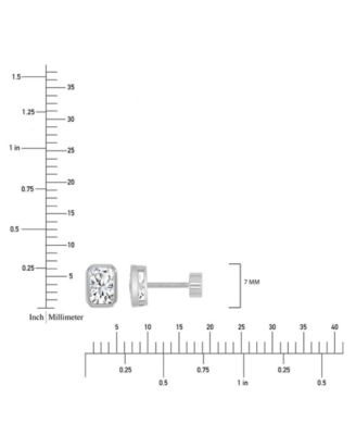 Cubic Zirconia Rectangle Stud Earrings (2-1/4 ct. t.w.) in 14k Gold-Plated Sterling Silver