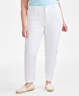 Plus Size High-Rise Straight-Leg Jeans, Exclusively at Macy's