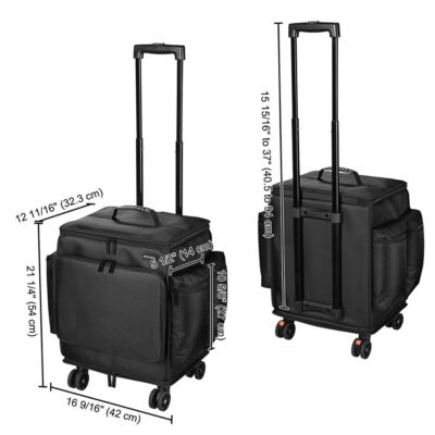 Rolling Makeup Train Case w/ Backpack Travel Barber Cosmetic Storage