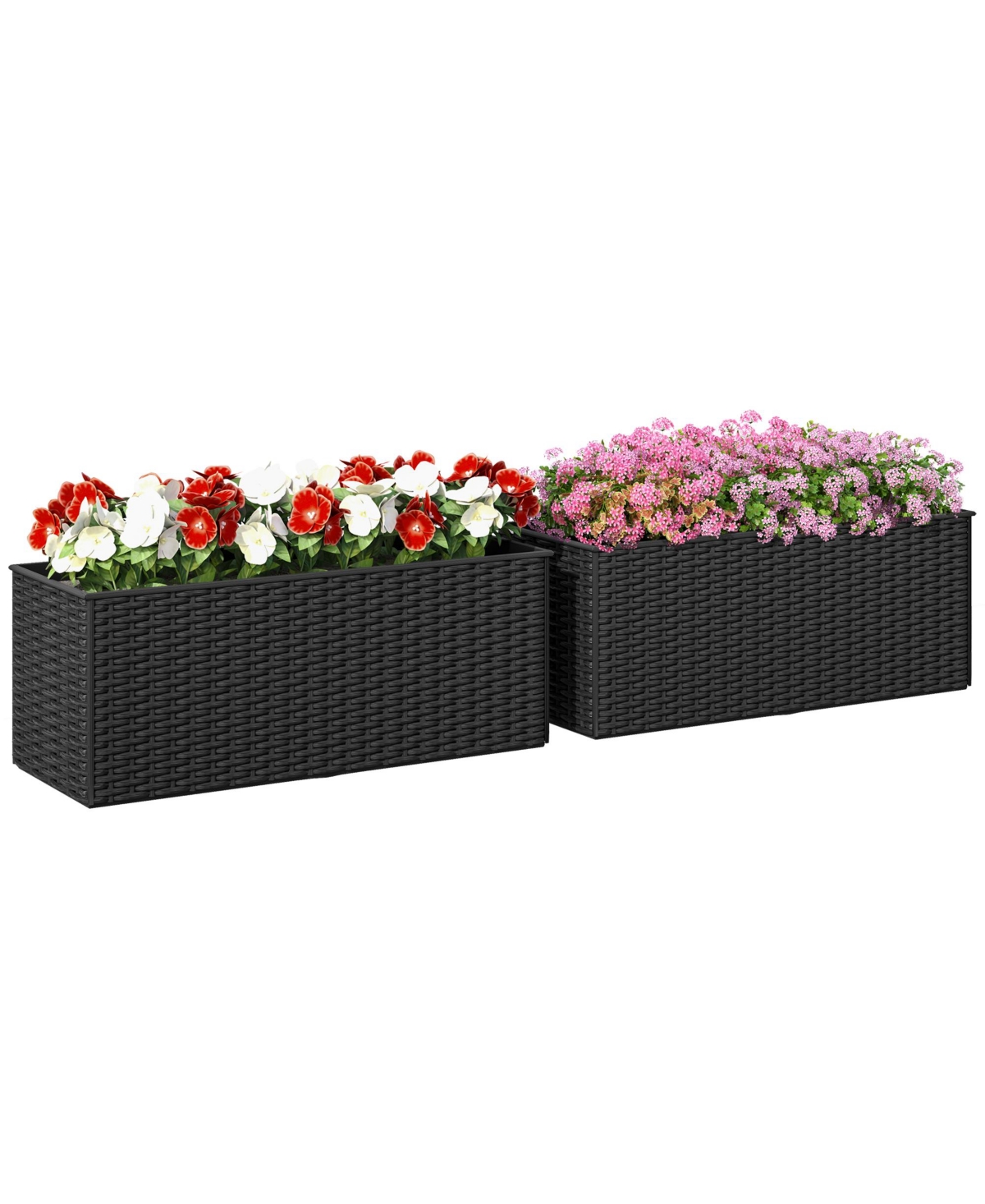 Railing Planter Box (2 Pack, 20 Inch),Rat Look, - White