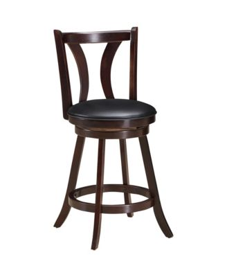 Set of 4 Swivel Bar stool 24'' Counter Height Leather Padded Dining Kitchen Chair