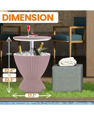 Cool Bar Outdoor Patio Furniture With 7.5-Gallon Cooler, Gray