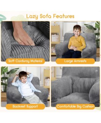 Kids Bean Bag Chair, Comfy Toddler Sofa, Soft Corduroy Lazy Chair for Boys and Girls, for Gaming, Reading, and Napping