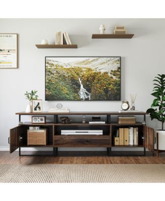 TV Stand for 75 Inch TV, Mid Century Modern Entertainment Center