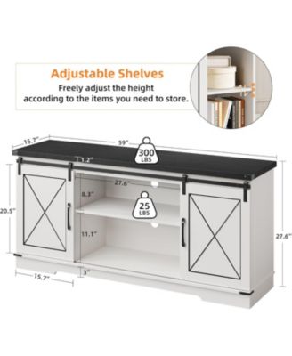 TV Stand for 65 Inch TV, Entertainment Center with Storage and Sliding Barn Doors