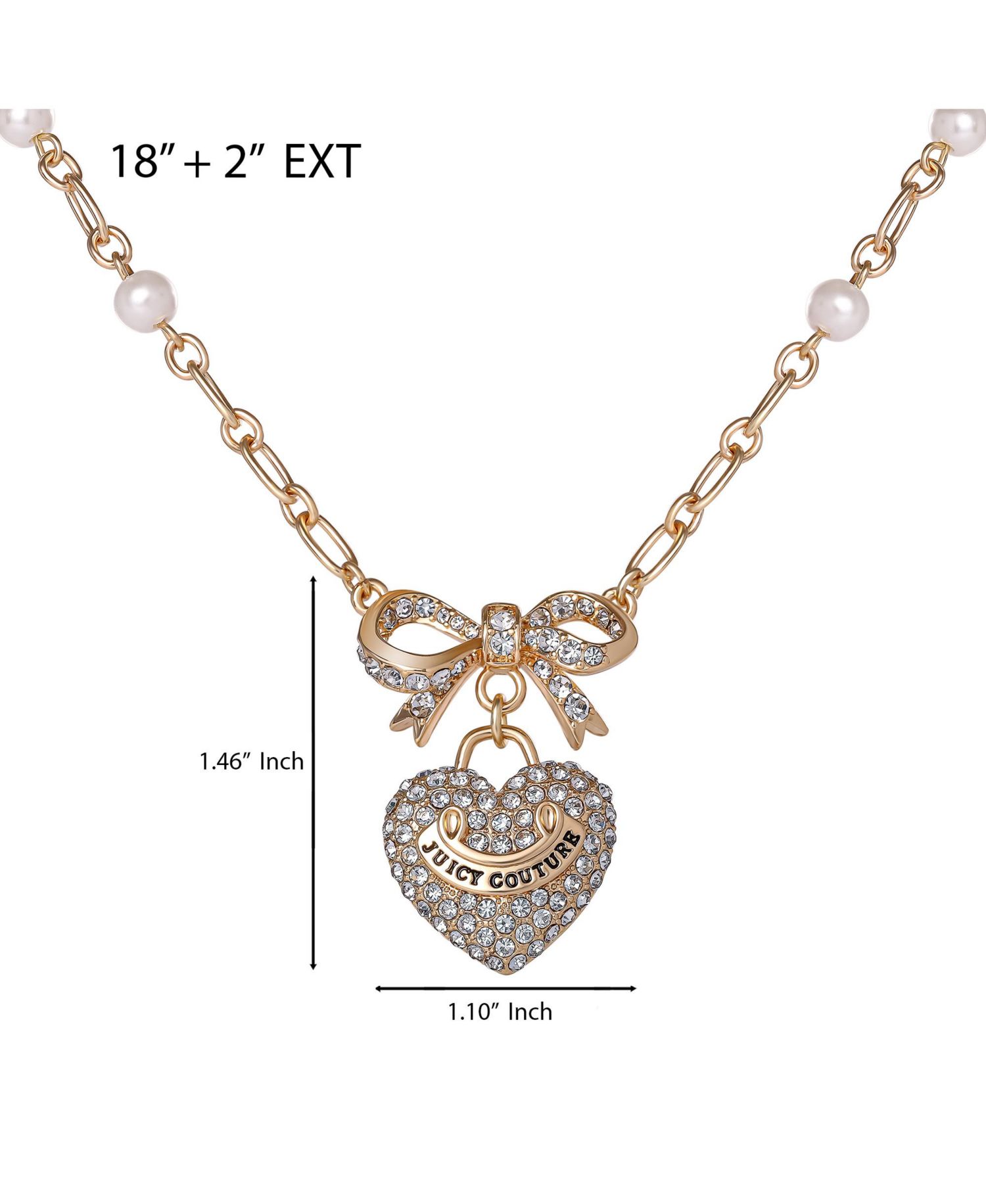 -Tone Pearl Heart Pendant Necklace