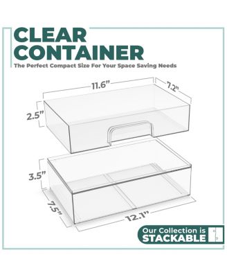 4 Pack Clear Acrylic Drawer Organizers - Makeup Case Pull-Out Drawers (12.1   Wide)