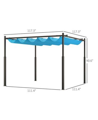 10' x 10' Retractable Pergola, UPF30+ Patio Pergola,