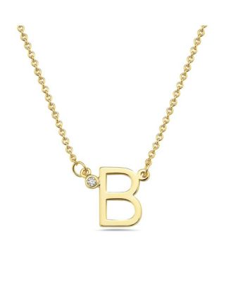 Stylish 14K Gold Plated Cubic Zirconia Initial Necklace.