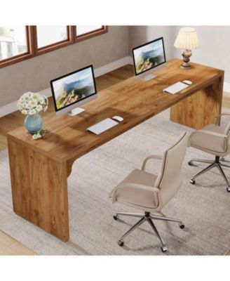 78.7 Inches Long Computer Desk, Wooden Extra Long Writing Desk Double Desk Workstation, 2 Person Desk for Home Office