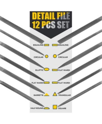 22Pcs Metal Files Set - Needle Small Files 12 Pcs with Carry Case, Flat File/Triangle File/Half-Round File/Round File, Screwdriver Heads 3 Pcs, a Brush, a Rubber Handle, for Wood Metal Carving
