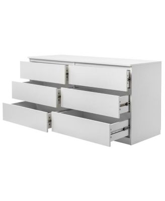 6-Drawer Double Dresser for Bedroom, Wide Storage Cabinet for Living Room and Entryway