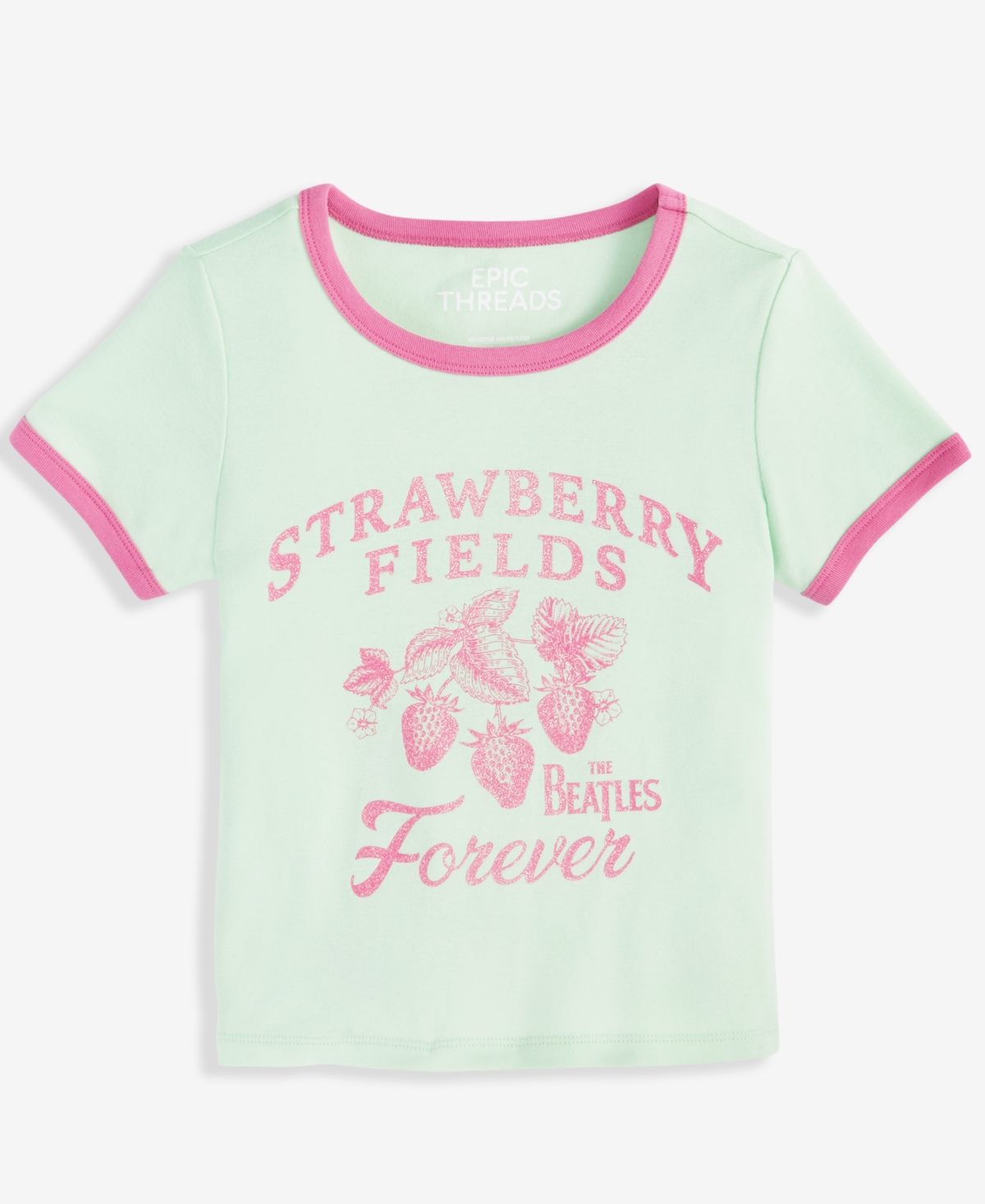 Epic Threads Girls Strawberry Fields Baby Tee, Exclusively At Macy's In Green Ash