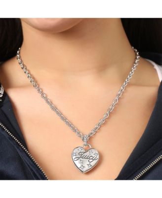 Silver-Tone Heart Pendant Necklace