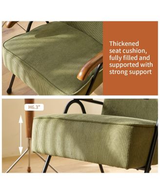 Modern Accent Chair High Back, Living Room Chairs with Metal Legs and Soft Padded