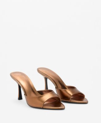 MANGO - Women's Metallic Effect Slingback Sandals