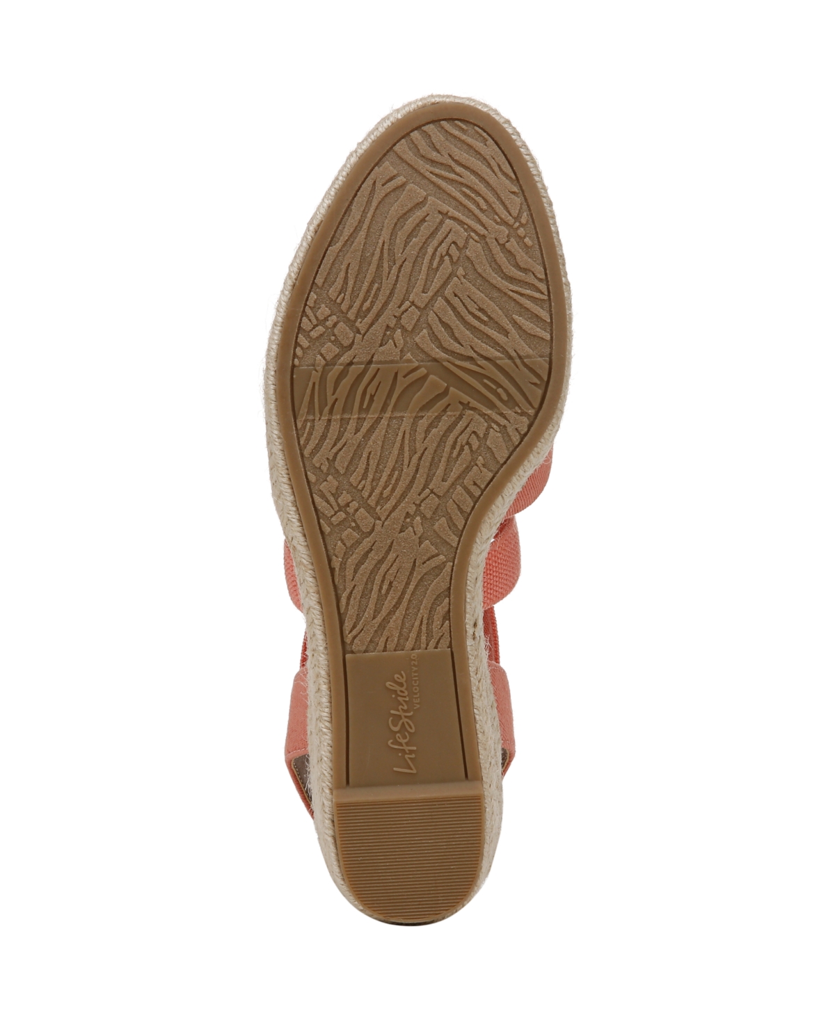 Shop Lifestride Women's Kimball Wedge Espadrilles In Coral Pink Canvas Fabric