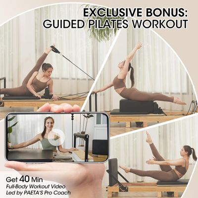 Pilates Reformer, Foldable Reformer Pilates Machine for Home Use, with Dual Resistance- Springs and Cords, Pilates Equipment for Home Workouts with Jump Board