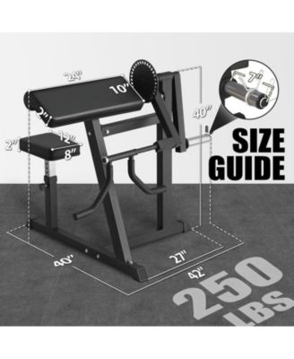 Bicep Tricep Curl Machine, 250LBS Plate Loaded Bicep Curls and Tricep Extension Machine, 2 in 1 Exercise Equipment for Home Gym Workout Station