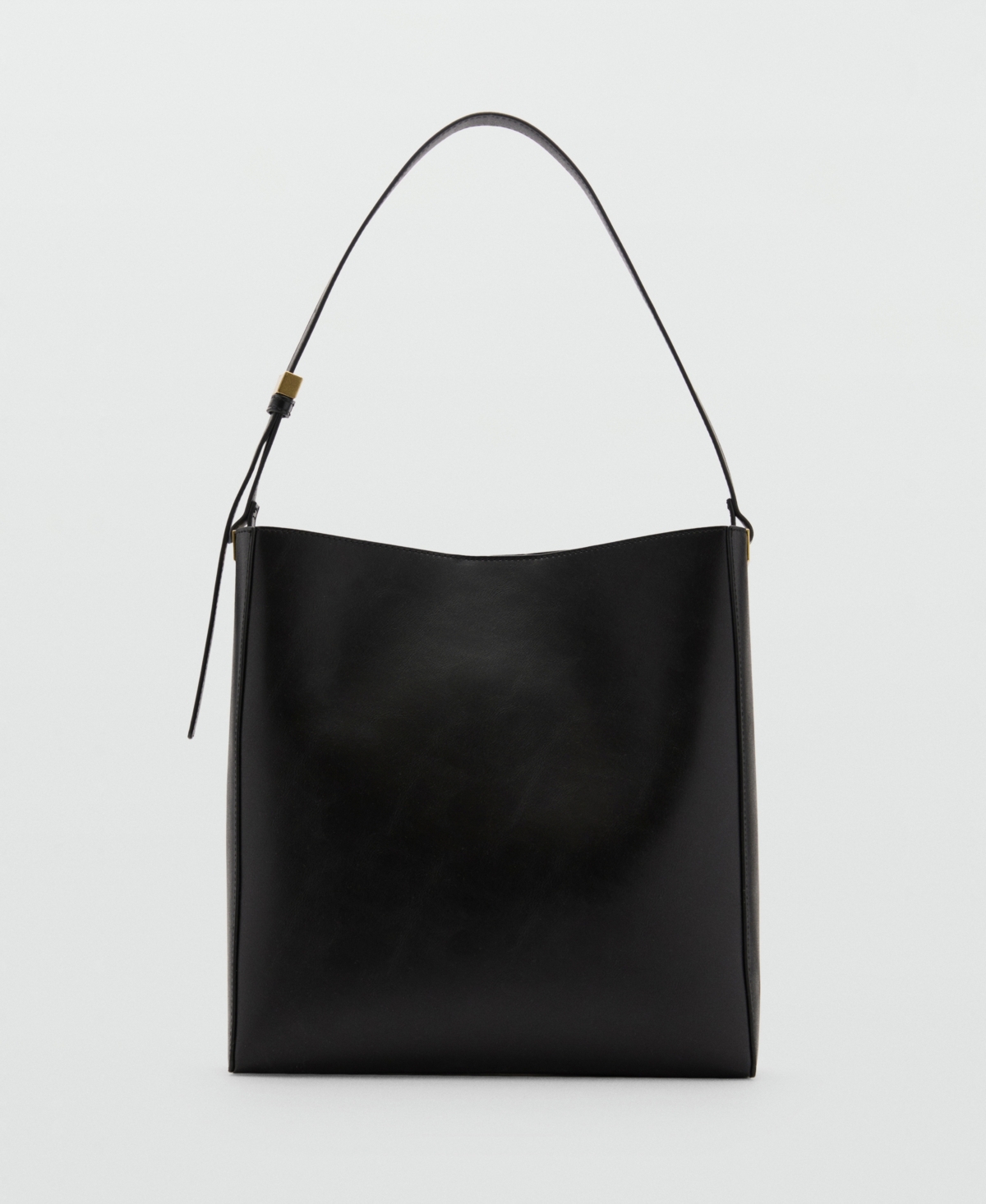 Mango Women's Metallic Detail Shopper Bag In Black