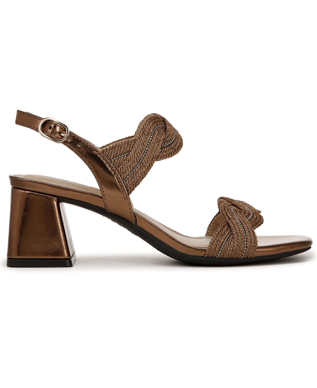 LIFESTRIDE WOMEN'S CHARNELLE ANGLED BLOCK HEEL SQUARE OPEN TOE SLINGBACK DRESS SANDALS 